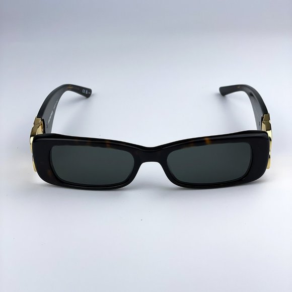 Balenciaga BB0096S 002 BRAND NEW Sunglasses Havana Gold Green Rectangle Unisex main image 5